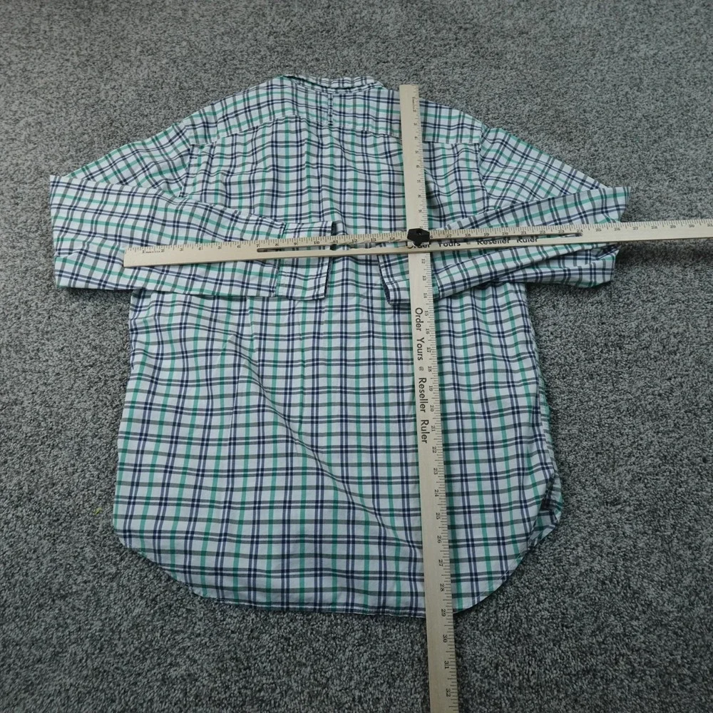 Banana Republic Shirt Mens M Green Plaid Button Up Long Sleeve Check Preppy Top